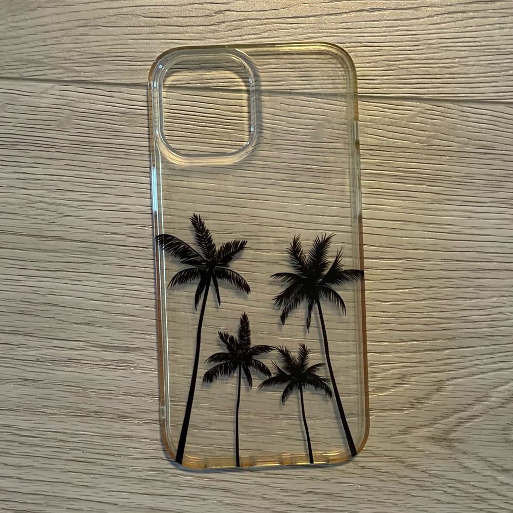 Free! iPhone 12 Pro Max Phone Case- Clear Palm Trees